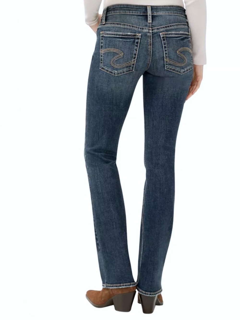 Silver Jeans Tuesday 28 Bootcut Denim Blue Jean Low Rise 28x30 5-Pocket Tab - Picture 4 of 16